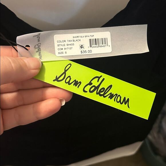 Sam Edelman’s Barre and Beautiful Open back Top with Gold Print - Picture 6 of 6